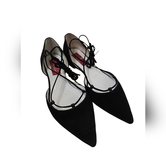 Clorinda Antinori Black Ballet Lace Up Flats, size 37 - Picture 1 of 5